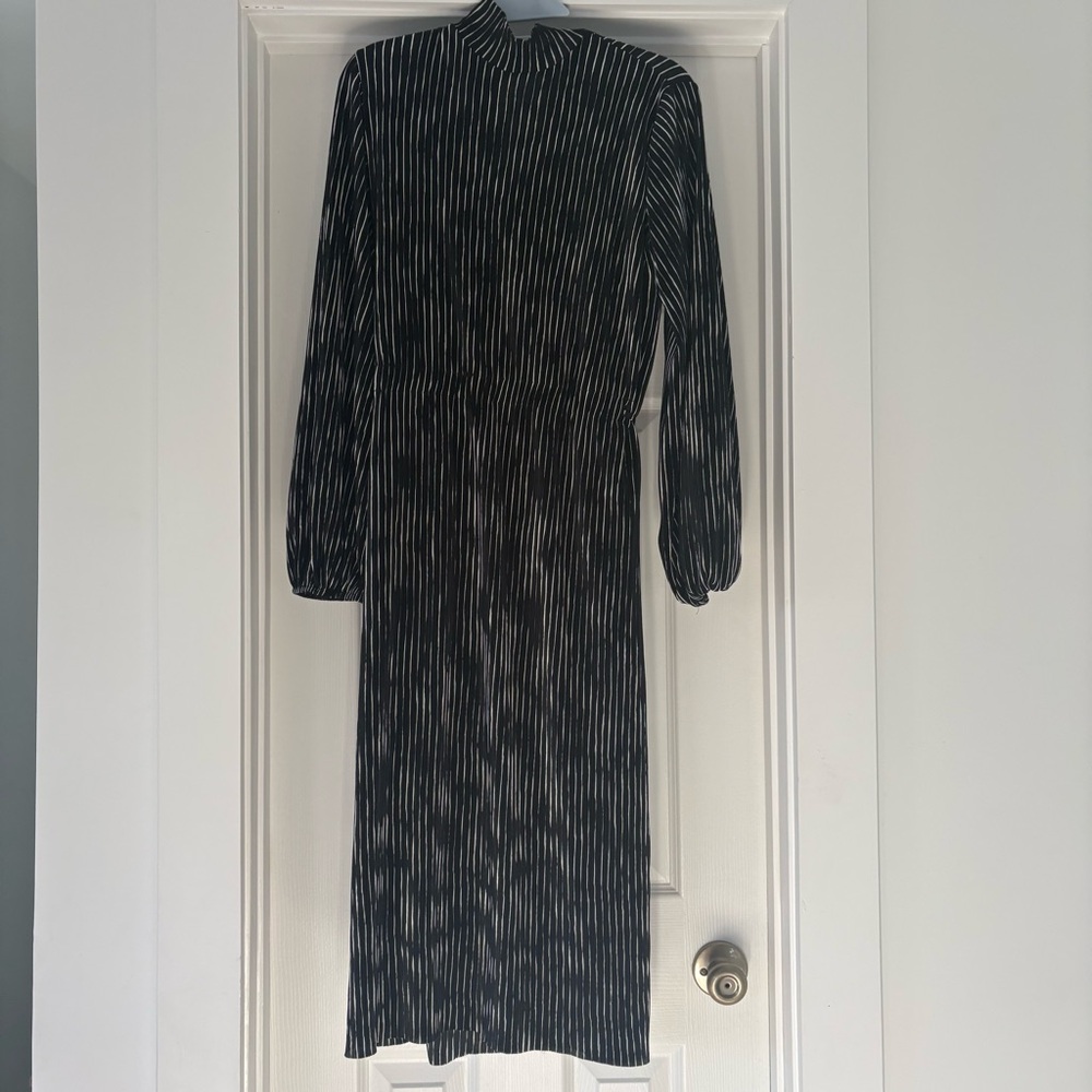 Zara Black and White Striped Dress